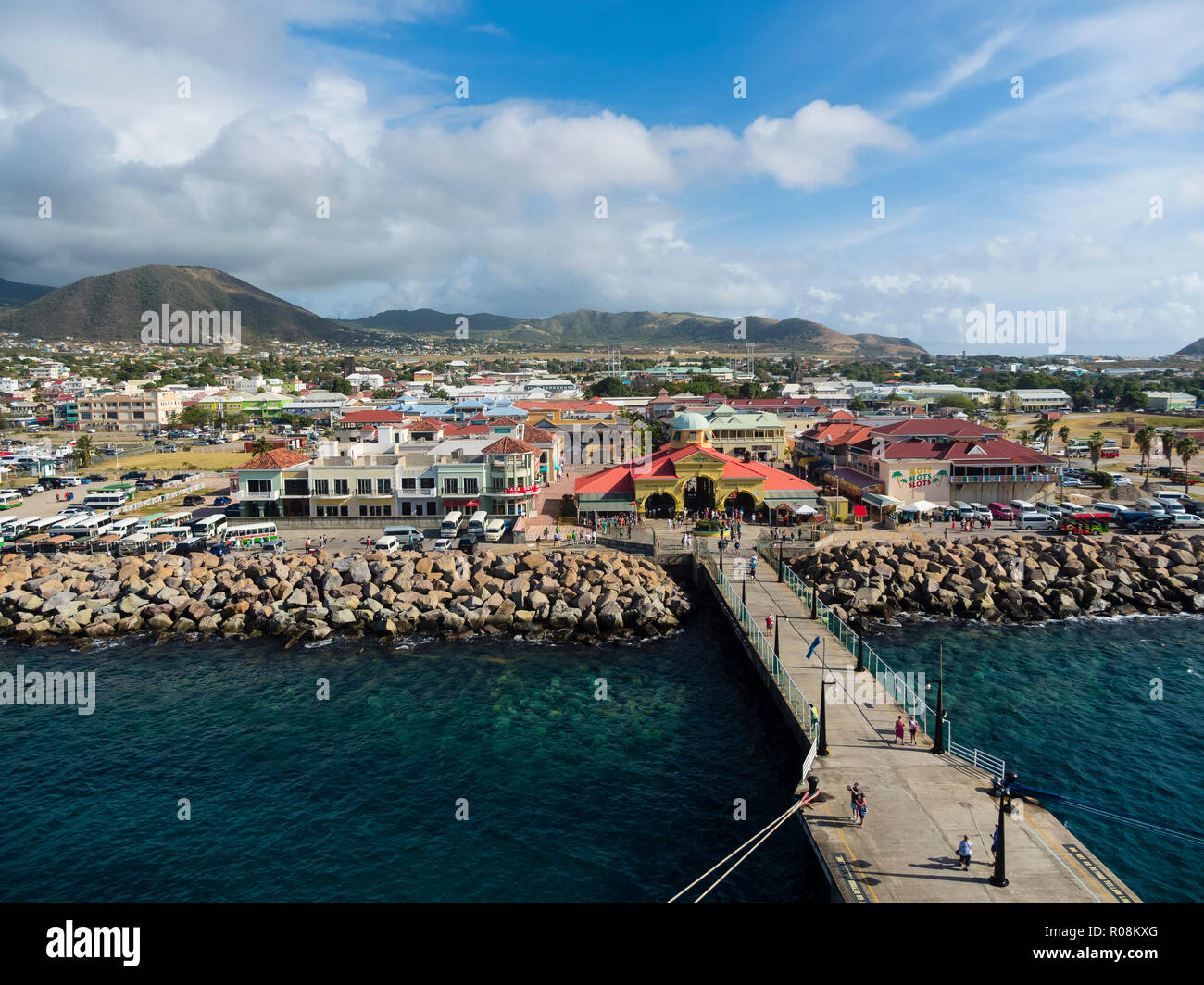 Entrance to the ports of Basseterre, Saint Kitts and Nevis Stock Photo