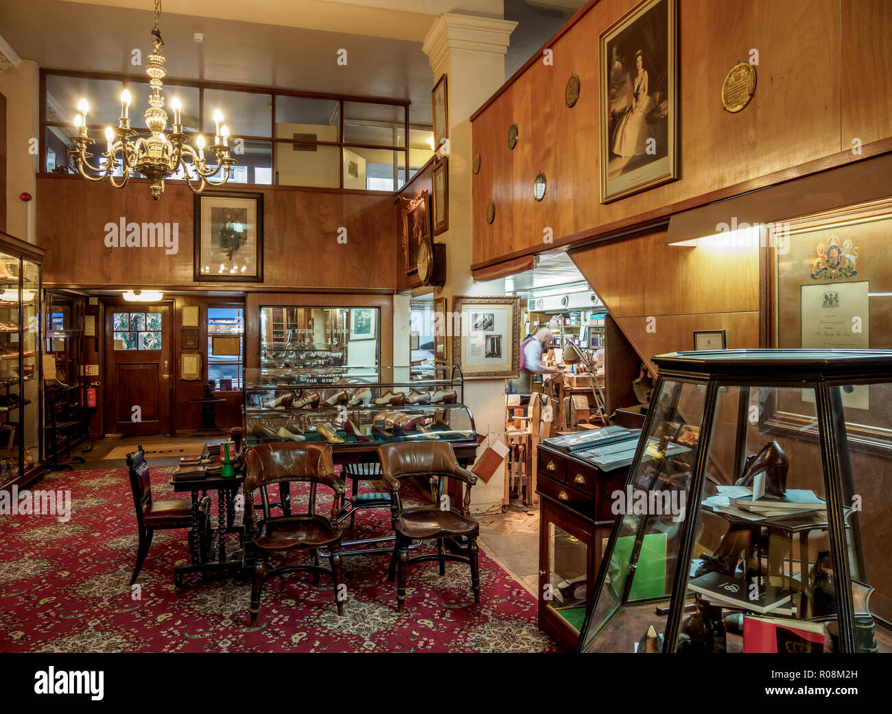 Famous shoemaker John Lobb, Shop, interior, St James Street, London