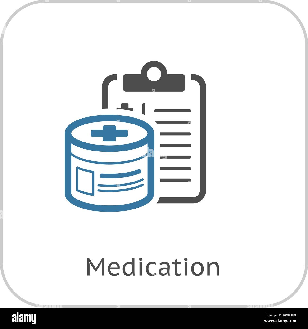 Medication and Medical Services Flat Icon Stock Vector