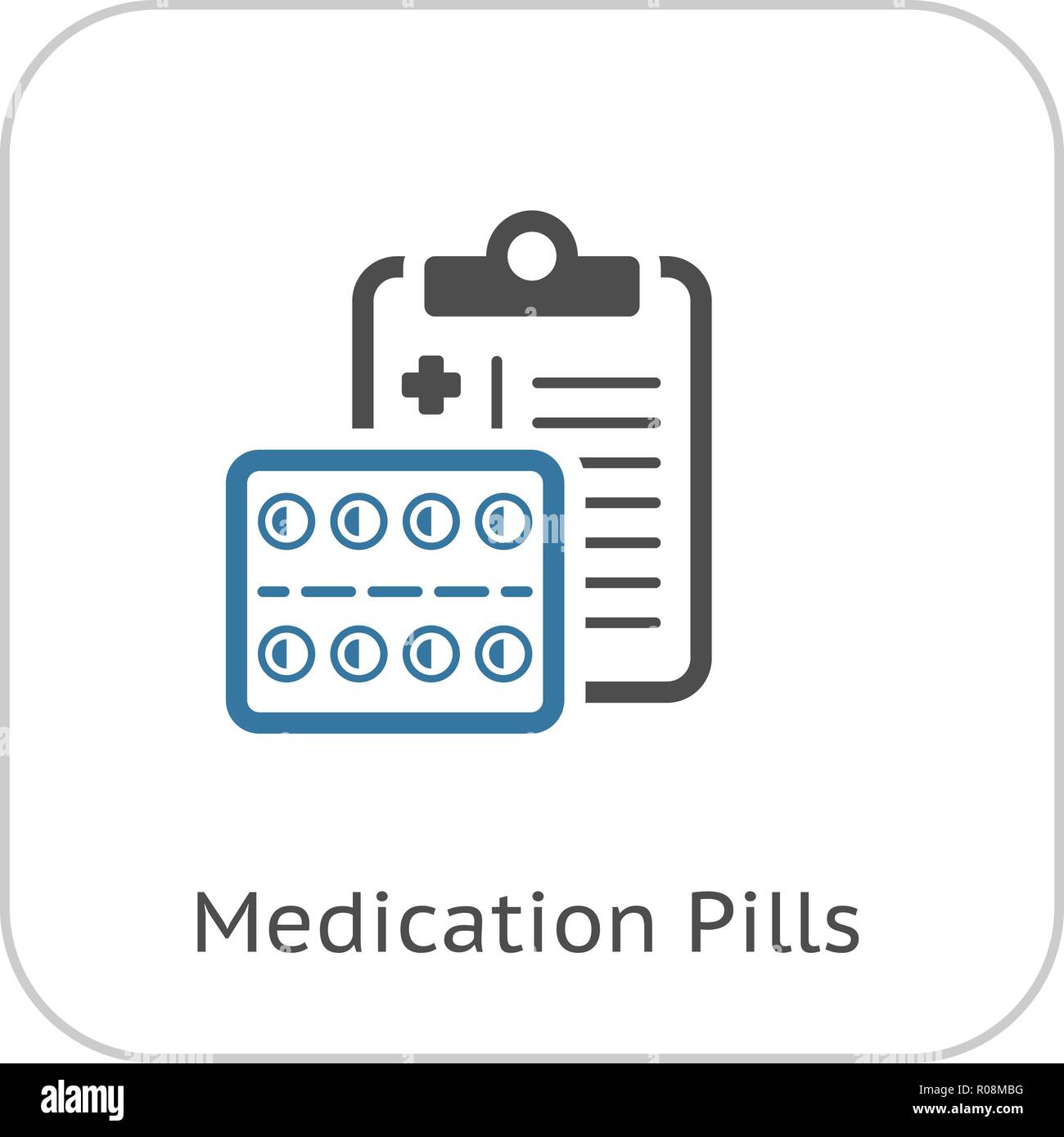 Medication Pills Flat Icon Stock Vector