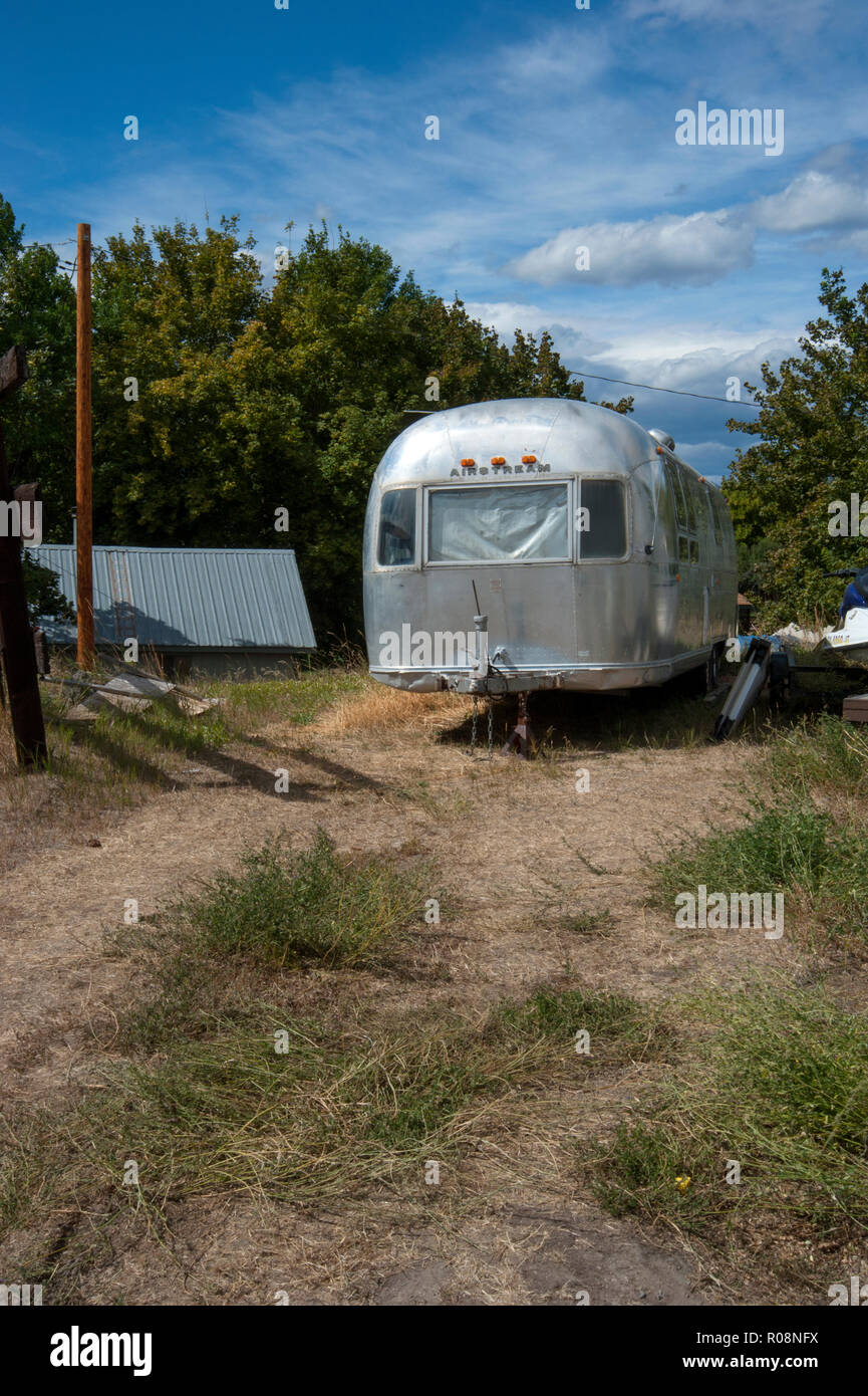 Airstream trailer in Montana, USA Stock Photo