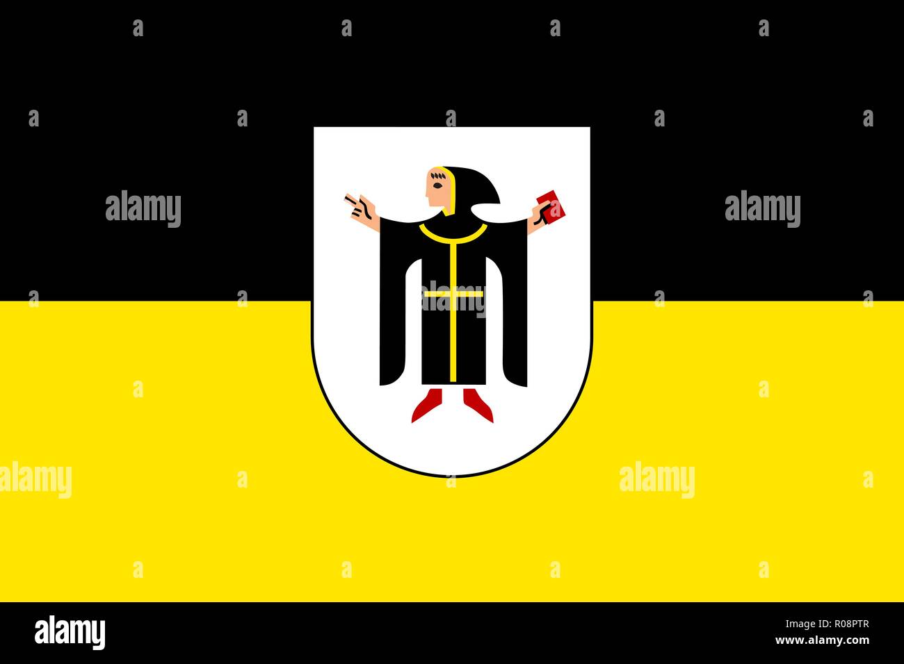 Simple flag of Munich. Correct size, proportion colors Stock Vector