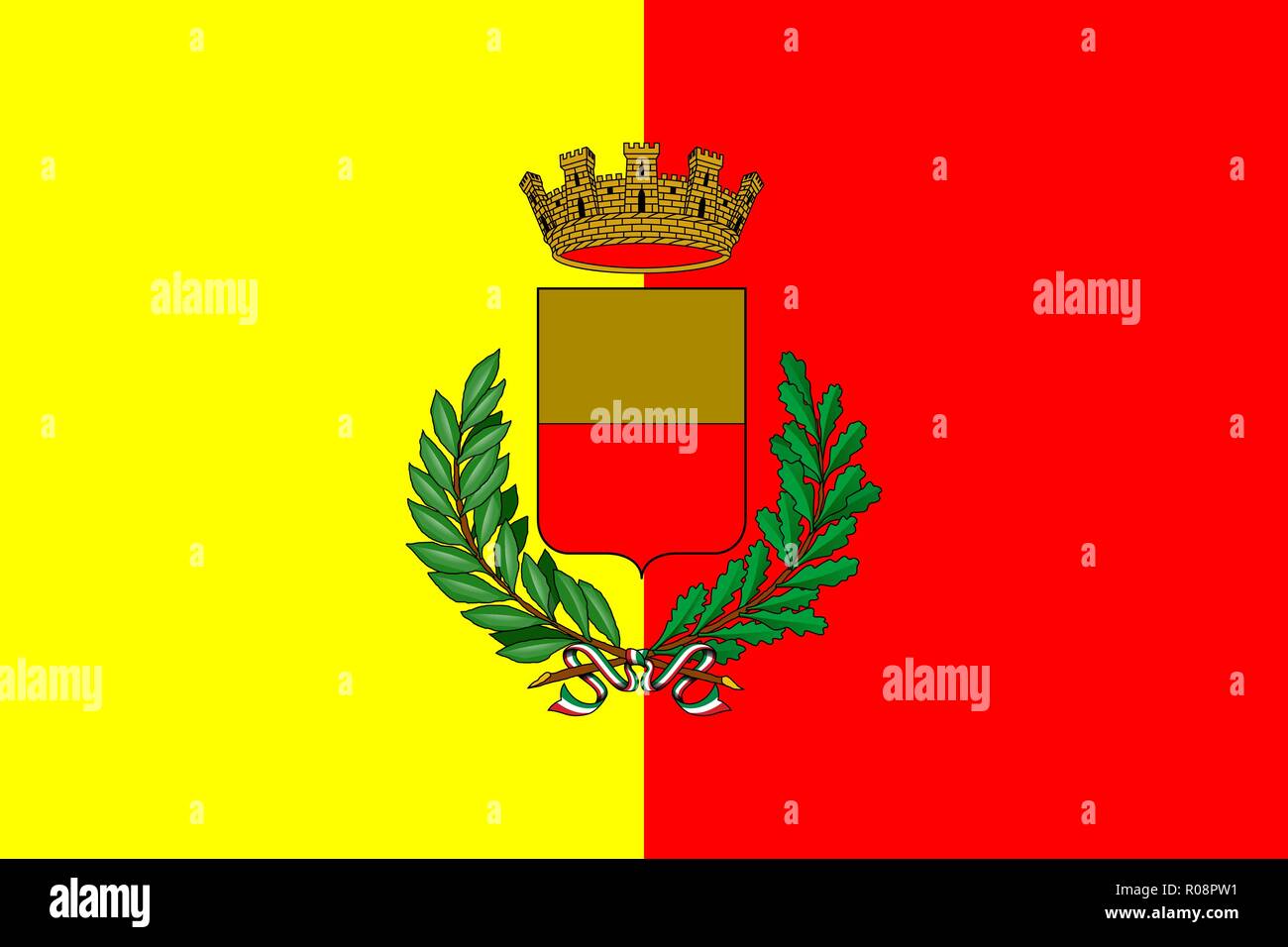 Simple flag of Naples. Correct size, proportion colors Stock Vector