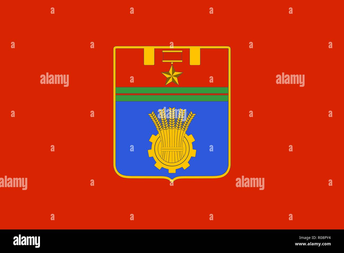 Simple flag of Volgograd. Correct size, proportion colors Stock Vector