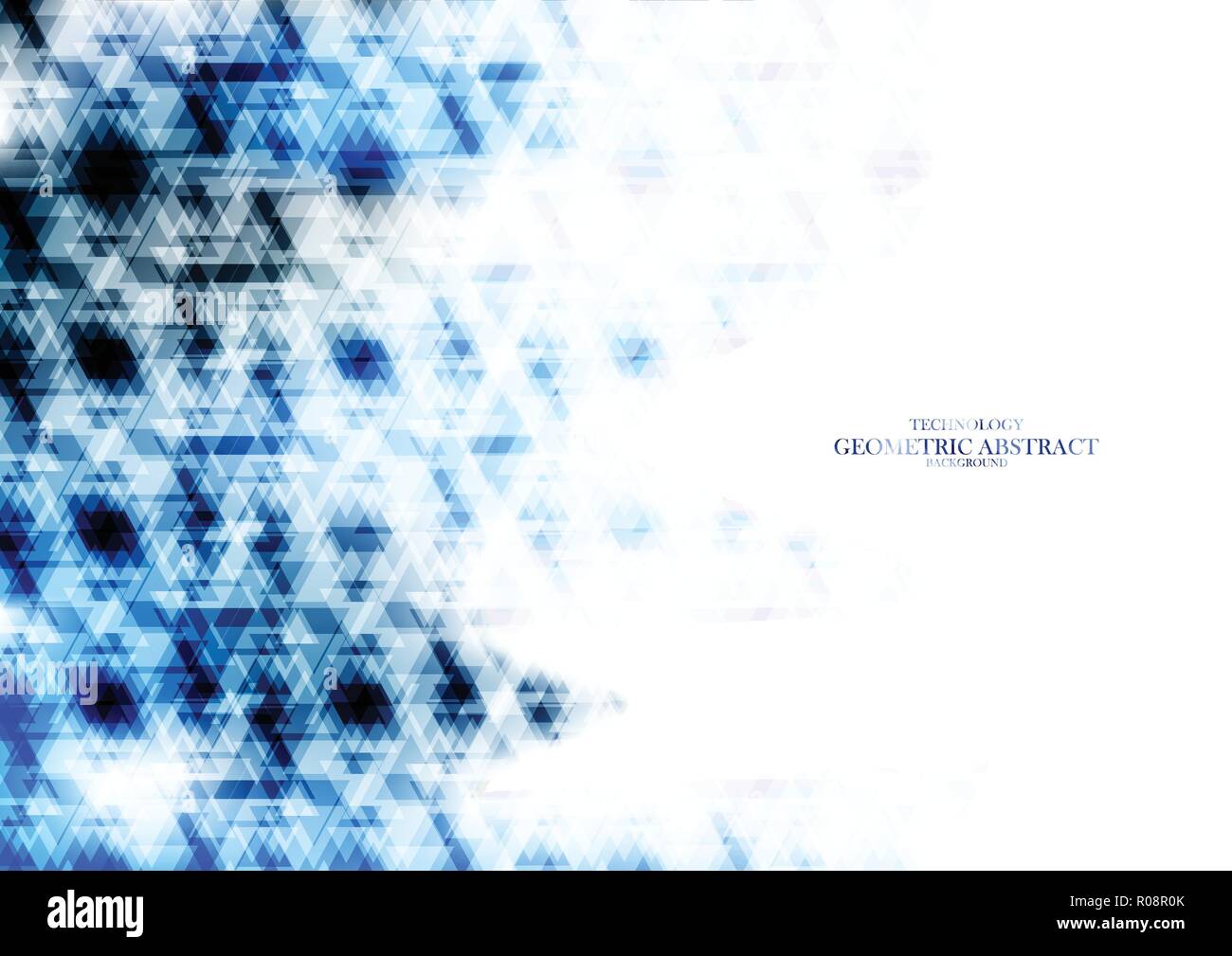 Geometric technological reflected blue triangle abstract background vector design Stock Vector