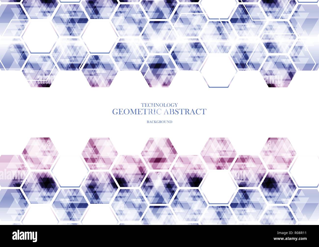 Geometric technological various hexagon abstract background vector design Stock Vector
