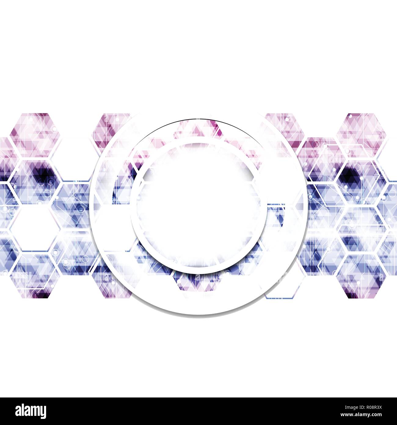 Geometric technological digital abstract modern colorful hexagon template background vector design Stock Vector