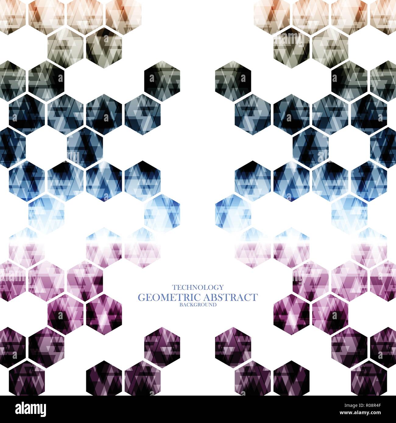 Geometric technological digital abstract modern hexagonal background vector design Stock Vector
