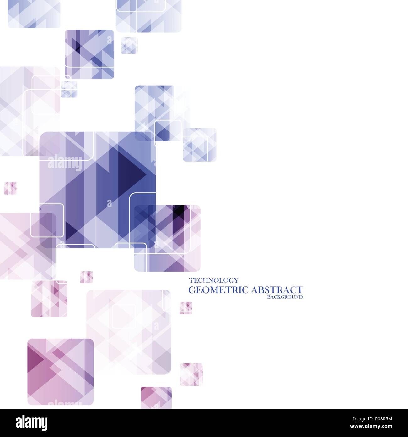 Geometric technological gem square abstract background vector design Stock Vector