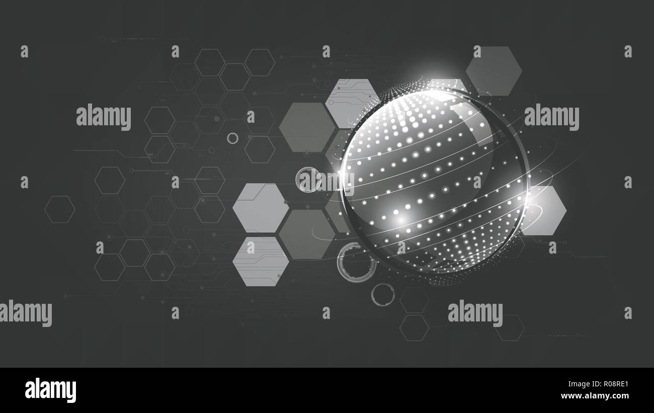 Technological global communication modern cybersystem abstract background vector design Stock Vector