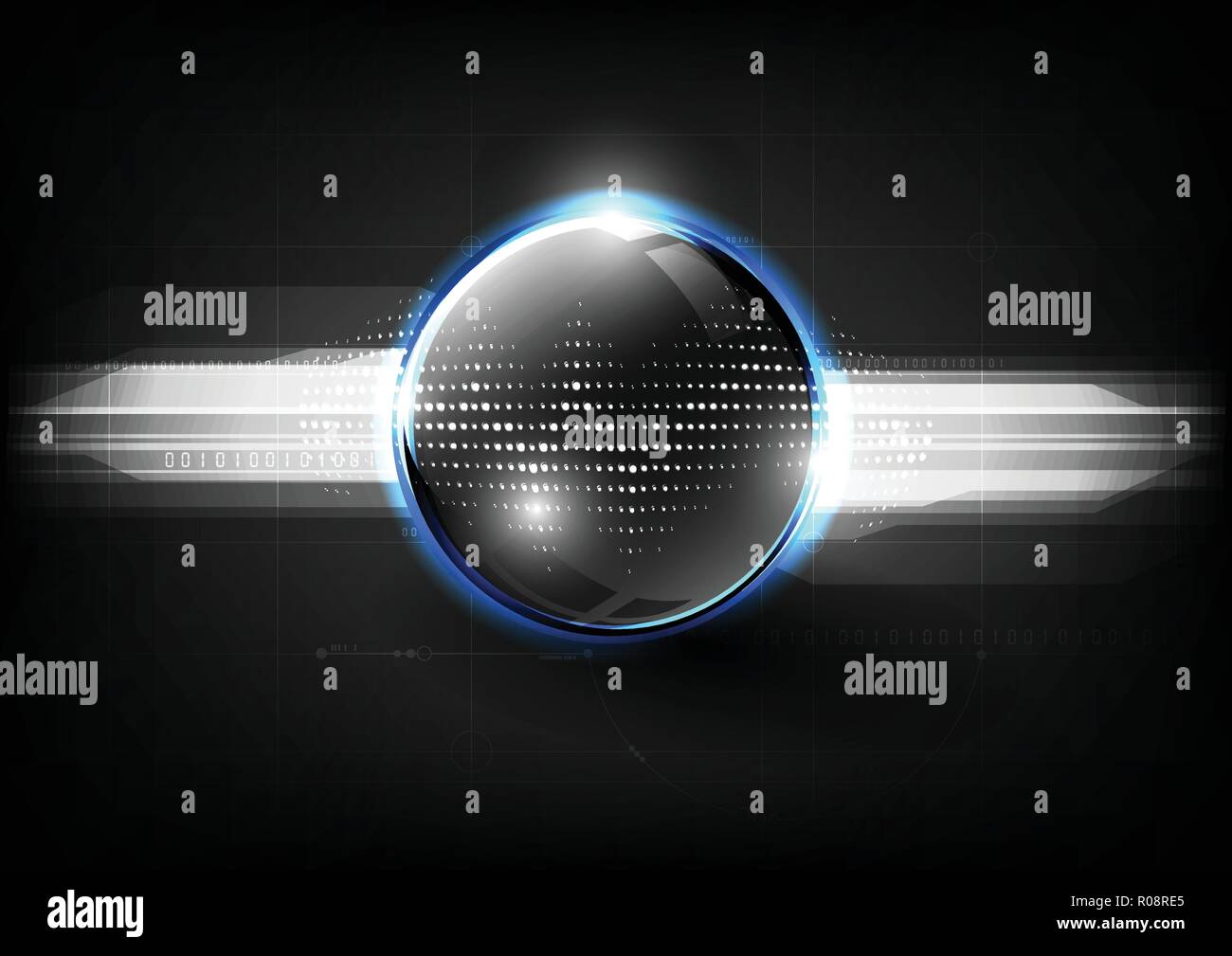 Technological global communication signal modern sphere abstract background vector design Stock Vector