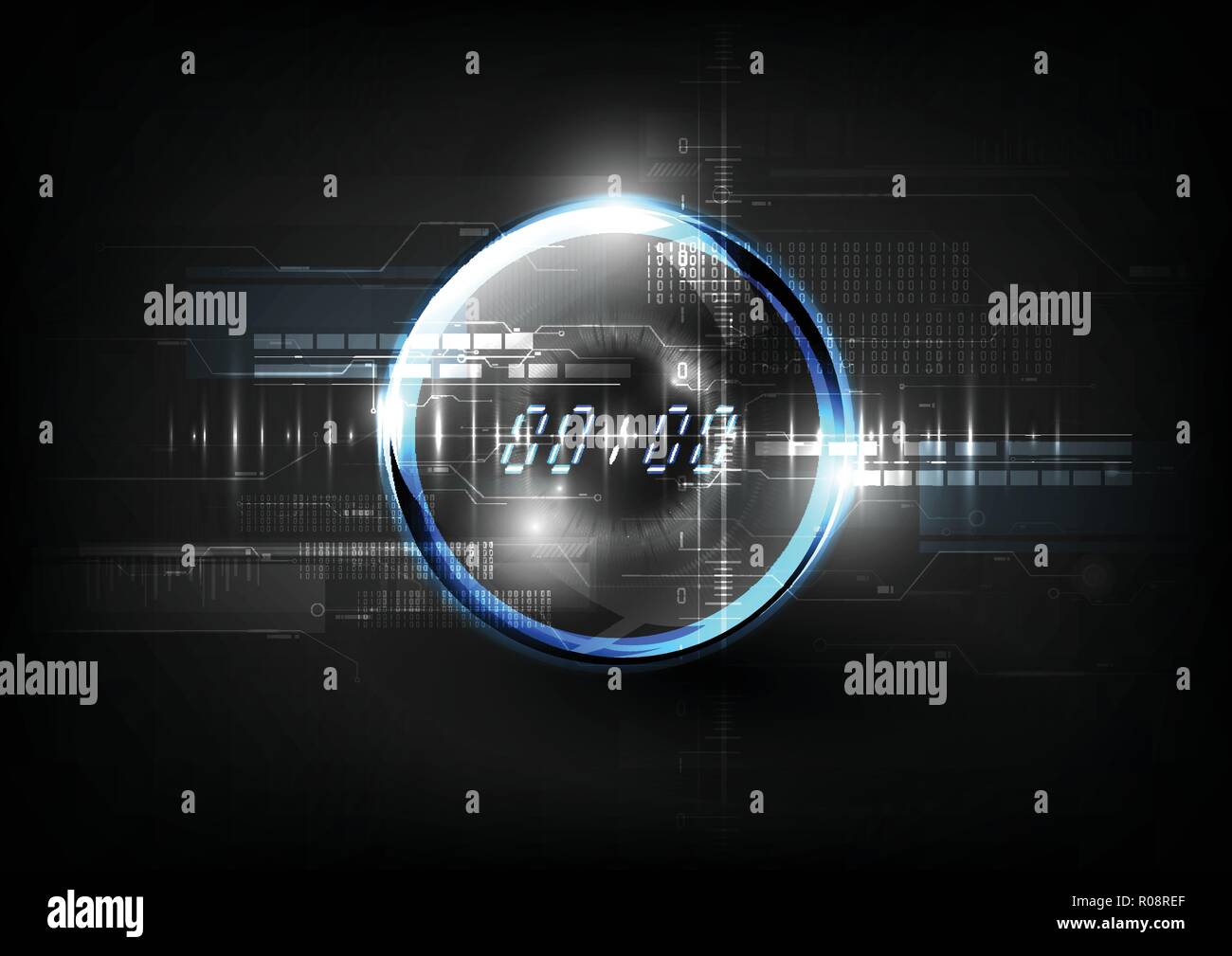 Technological global communication time modern sphere abstract background vector design Stock Vector