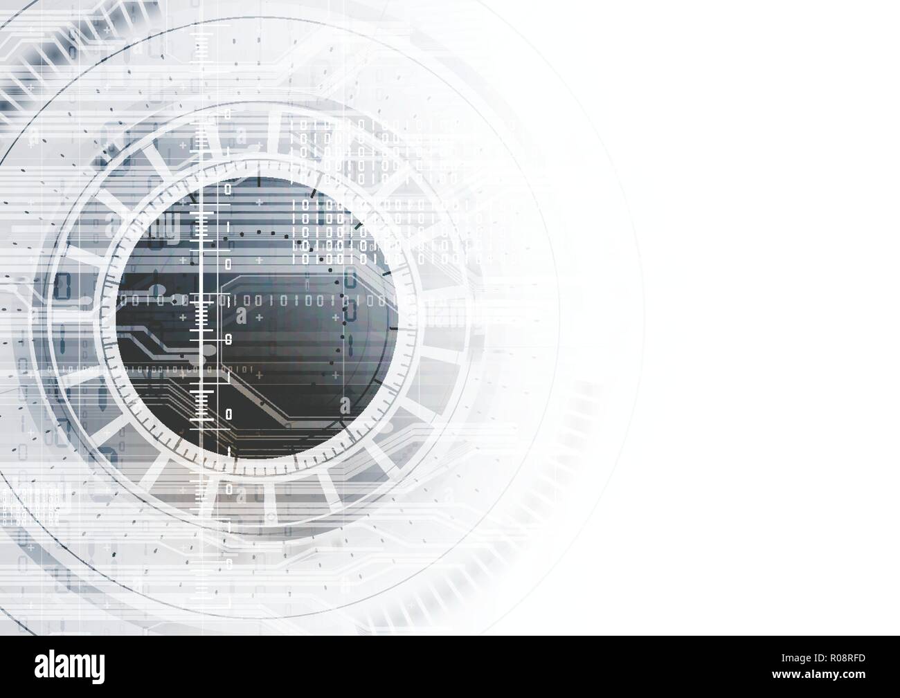 Technological communication digital modern circle interface abstract ...