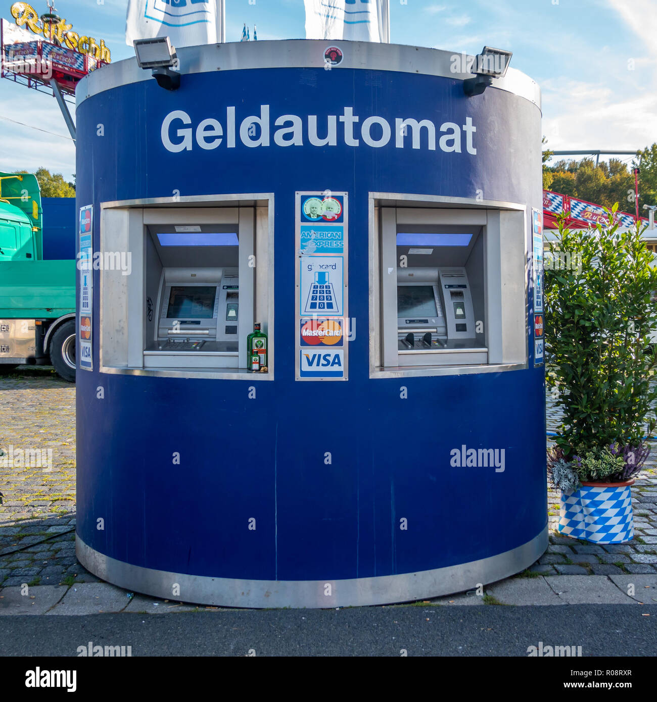 Hannover, Germany, October 13., 2018: ATM in front of the entrance of the shooting range Stock Photo