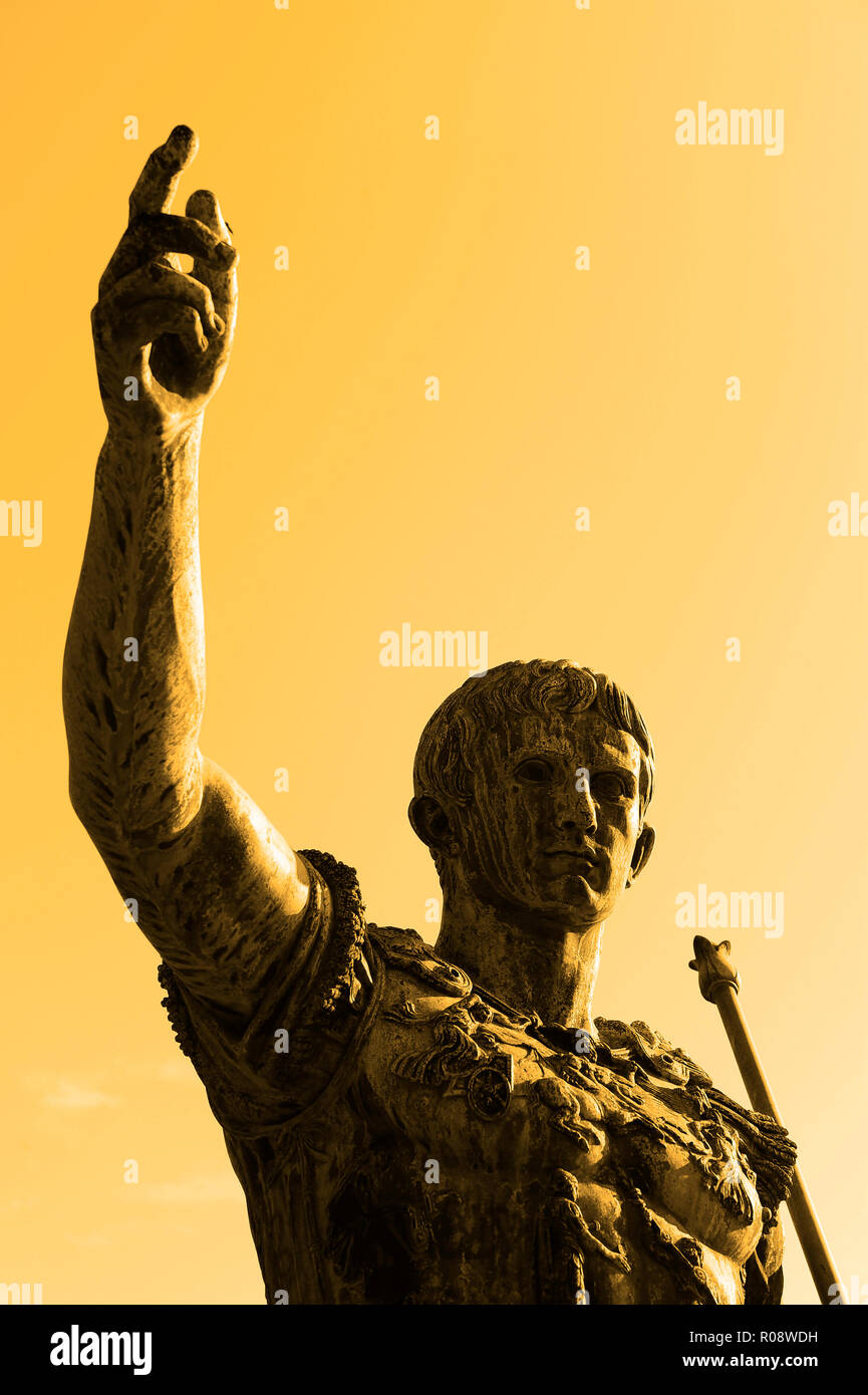 Statue of the Emperor Trajan in Fori Imperiali street, Rome, Italy Stock Photo Alamy