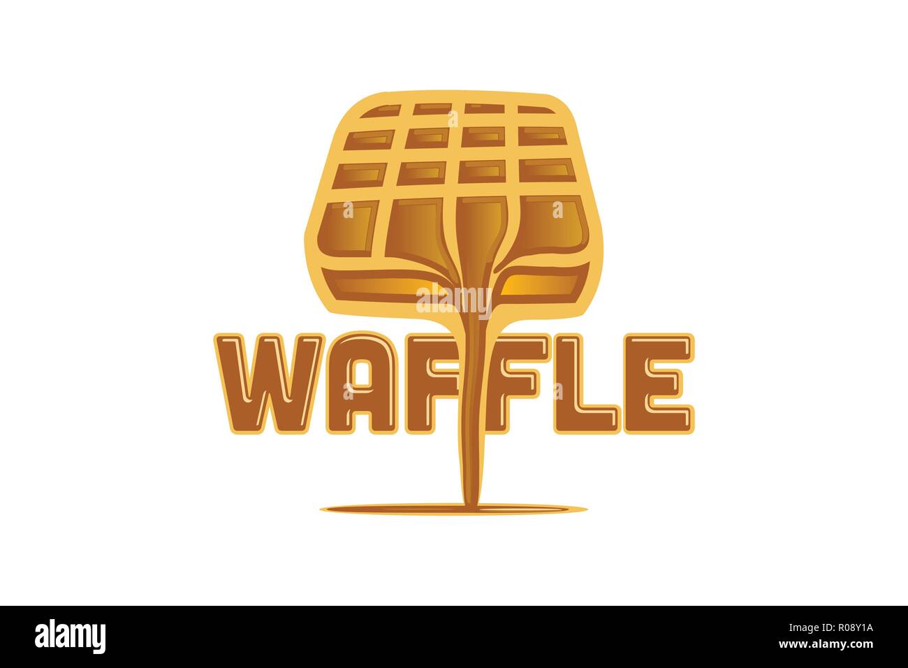 Waffle And Chocolate Melted Logo Design Inspiration Stock Vector Image Art Alamy