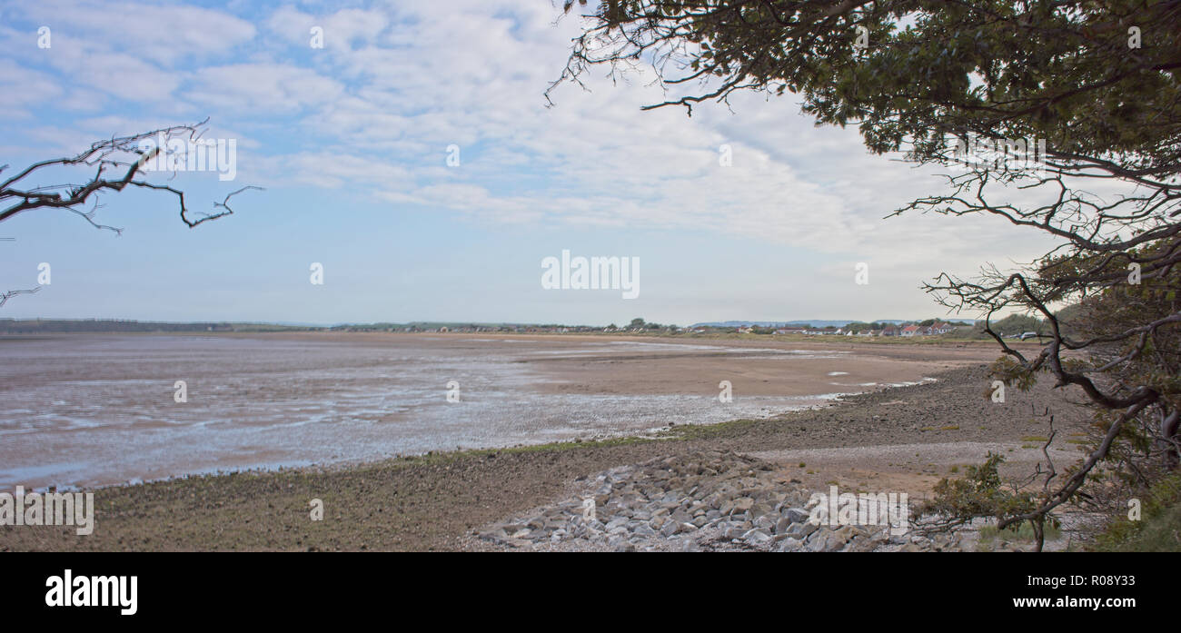 Sand Bay at low tide, Kewstoke, Weston-super-Mare, Somerset, England, UK. Stock Photo