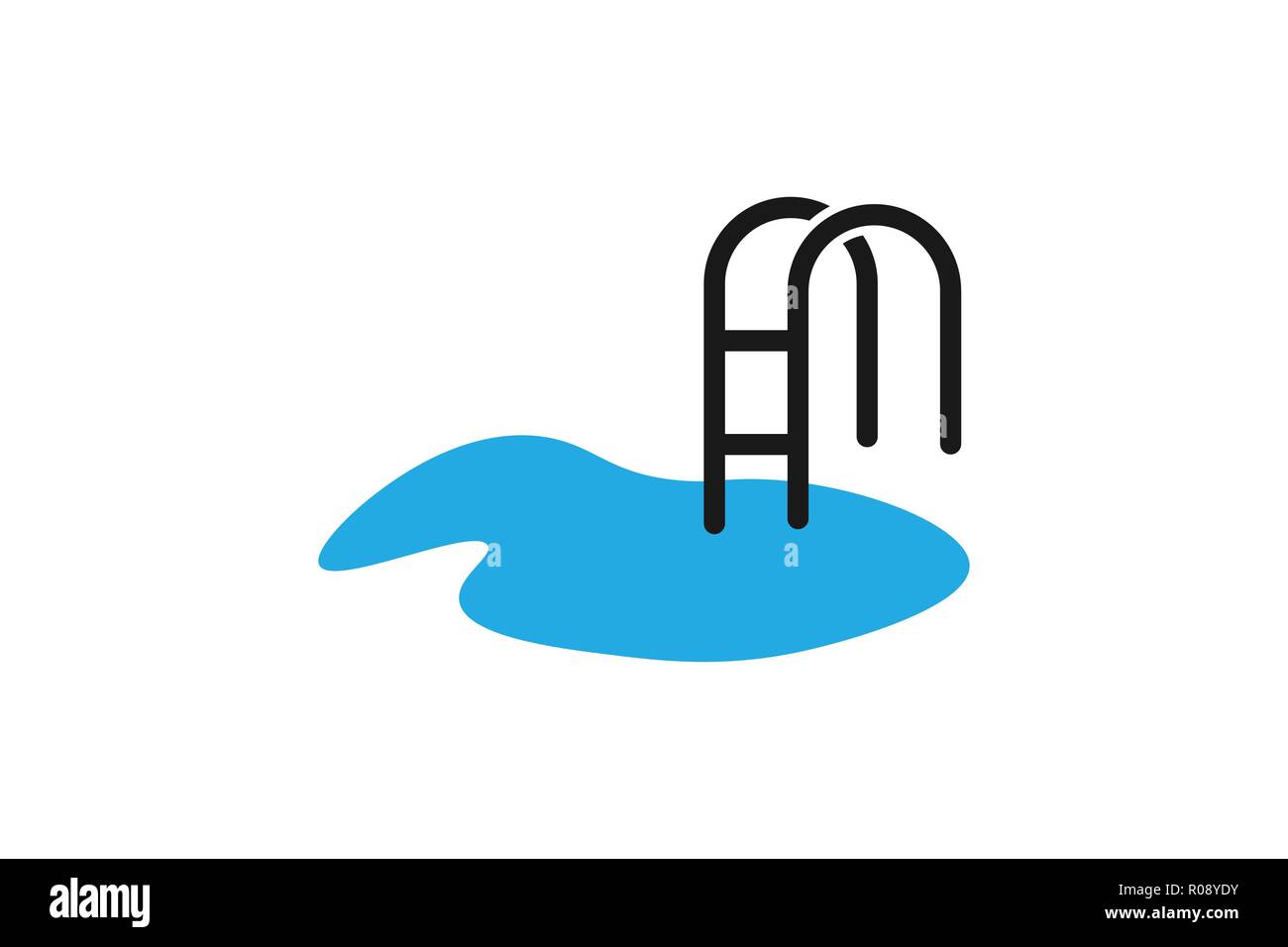Water Stair Beach Swimming Pool Logo Design Inspiration Isolated
