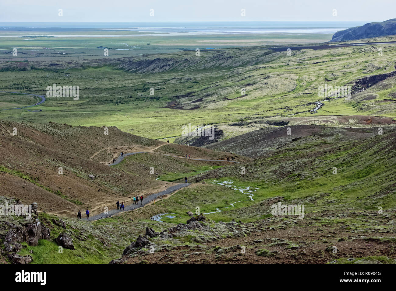 Near Hveragerði, Iceland. The geothermal hot river at Reykjadalur is a popular place to bathe Stock Photo