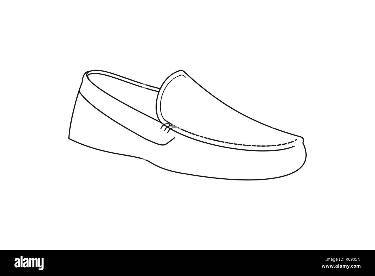 Shoe Mono Line Logo design inspiration Isolated On white Backgrounds Stock Vector