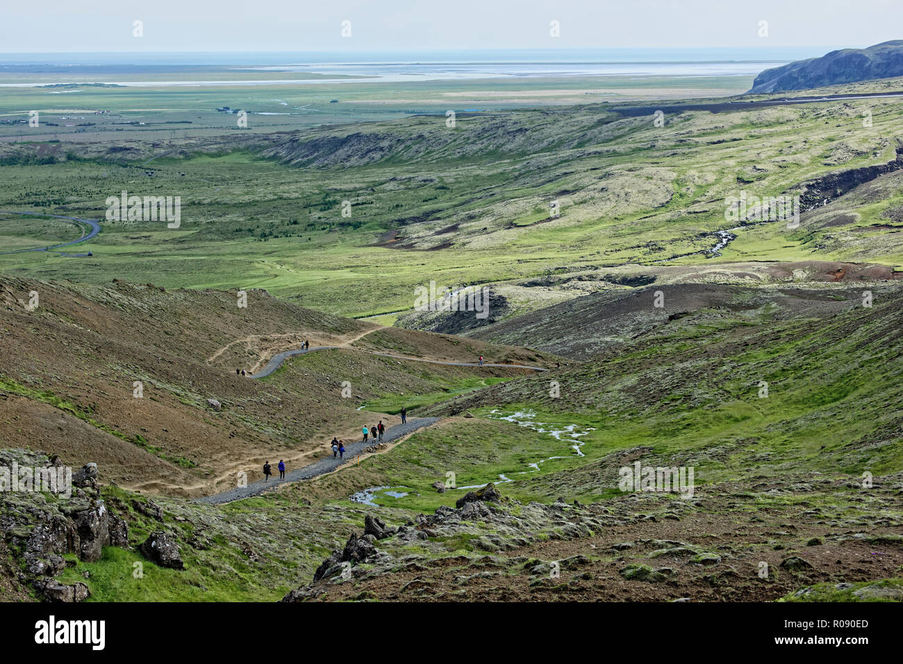 Near Hveragerði, Iceland. The geothermal hot river at Reykjadalur is a popular place to bathe Stock Photo