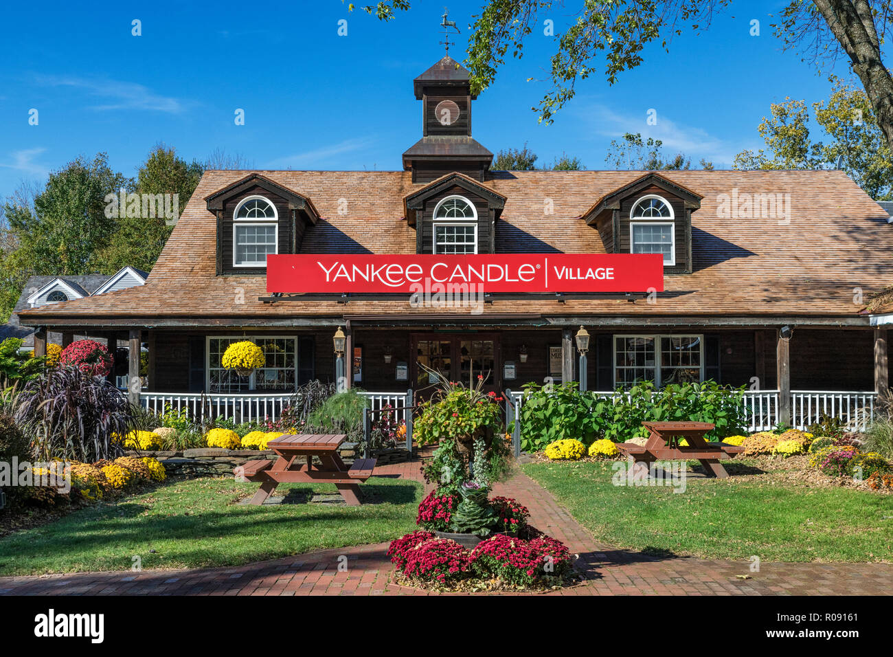 Yankee Candle Village, Deerfield, Massachusetts, USA. Stock Photo