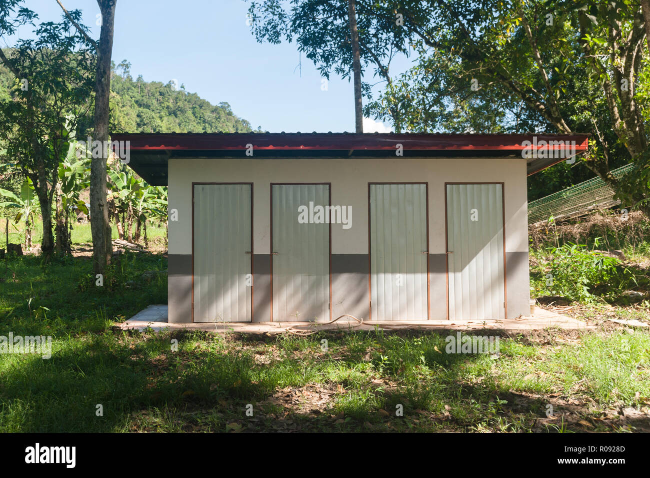 Toilet at camping site in Borneo. Stock Photo