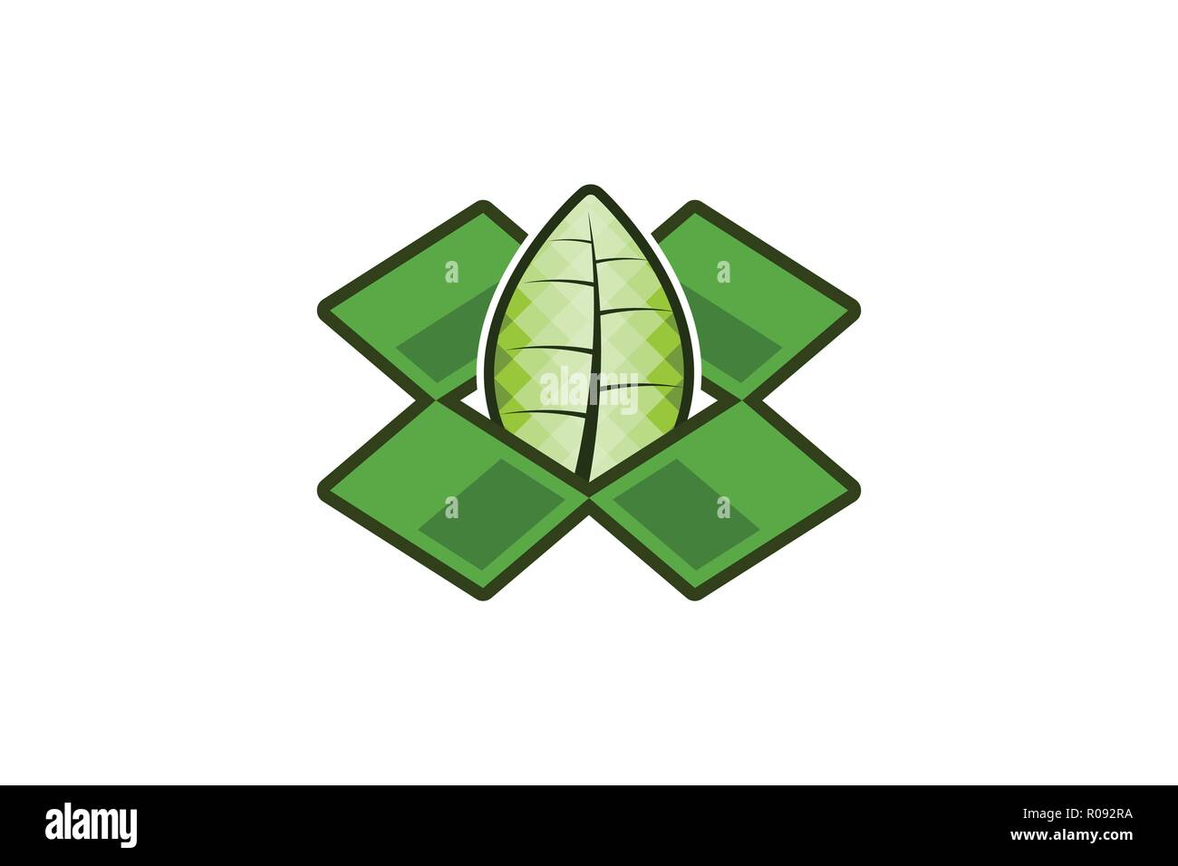 Green box and leaf Logo Designs Inspiration Isolated on White ...