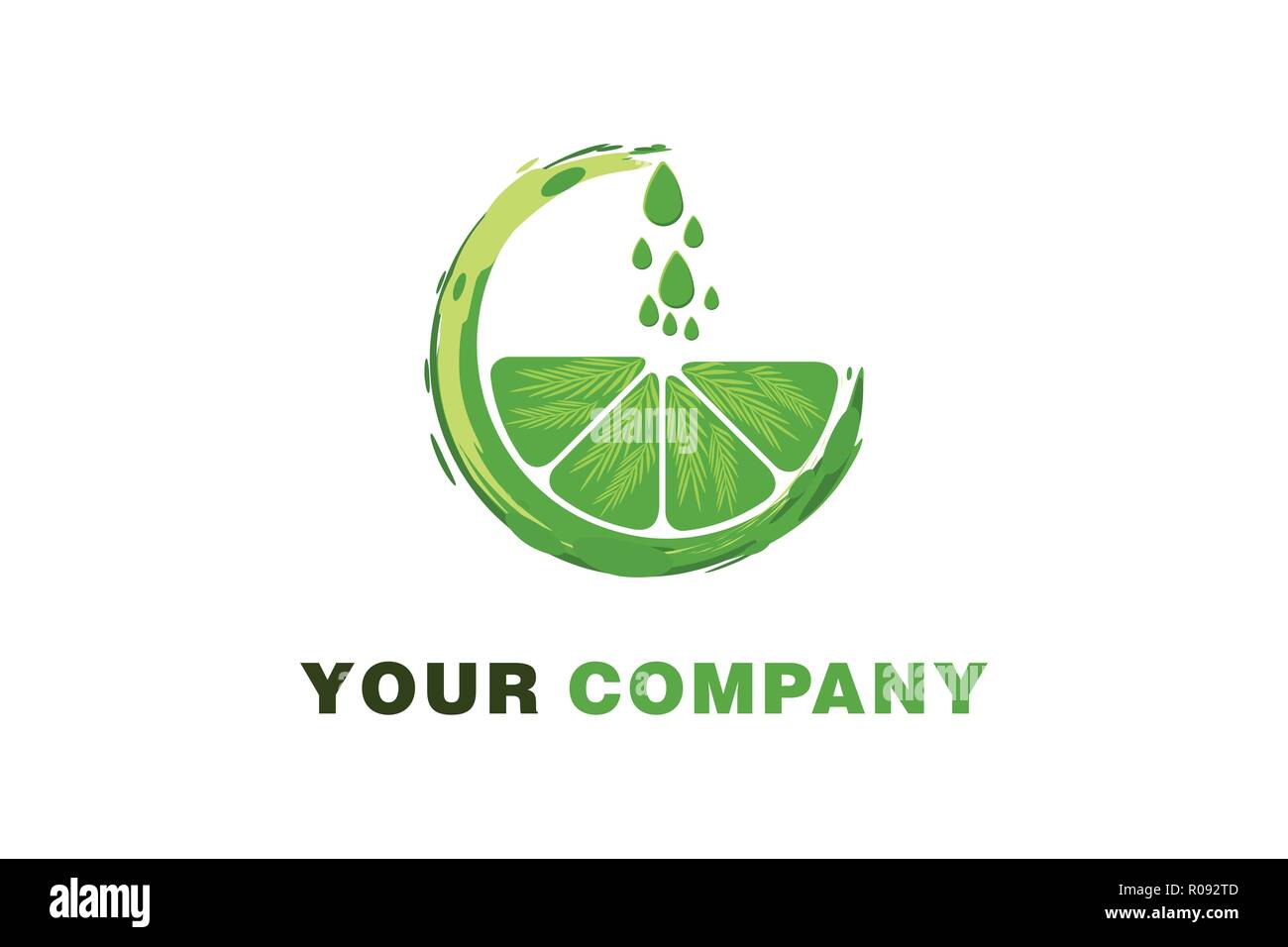 green orange, water drop, Juice Logo Designs Inspiration Isolated on