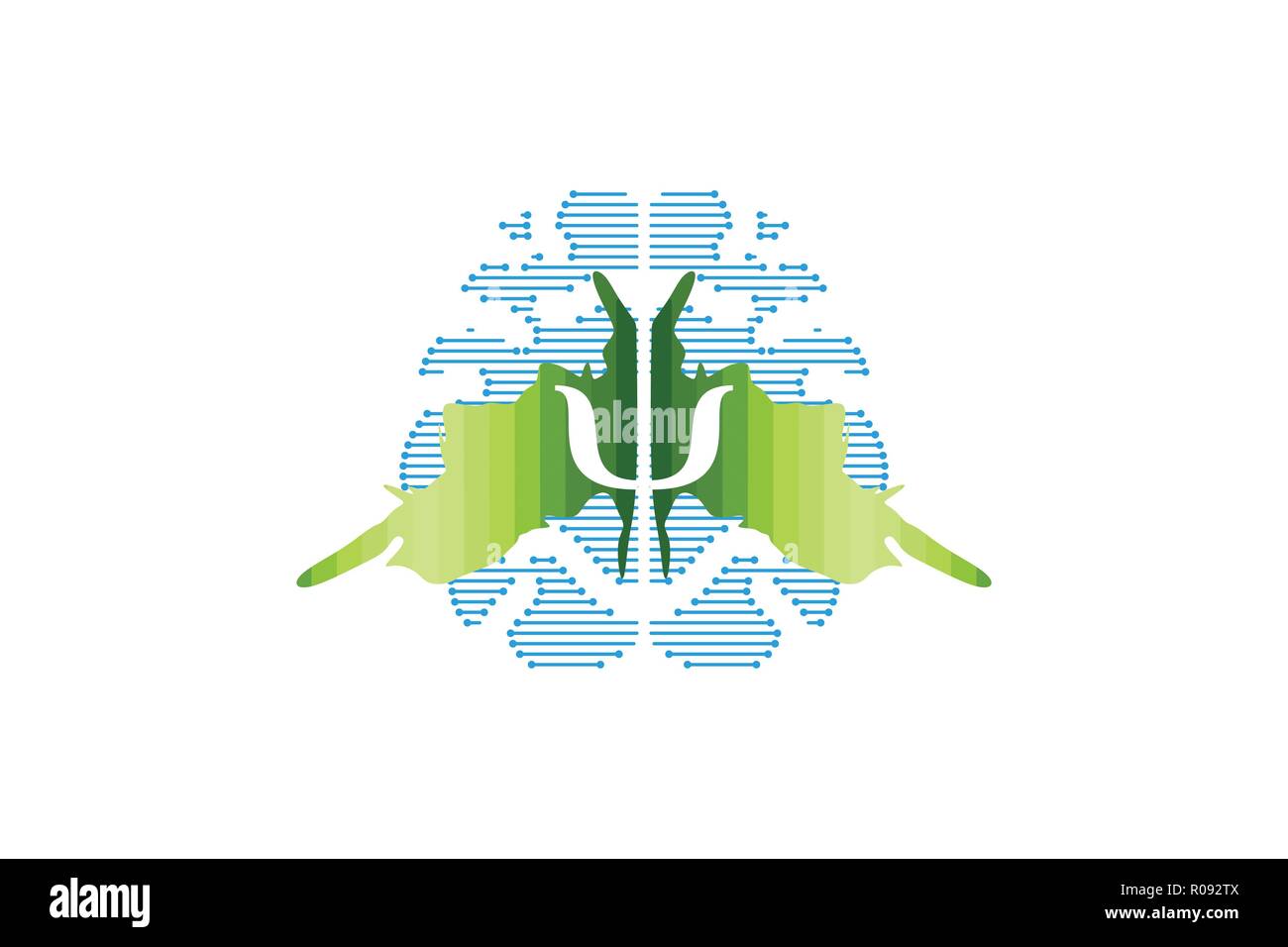 medical, brain tech logo Designs Inspiration Isolated on White Background Stock Vector