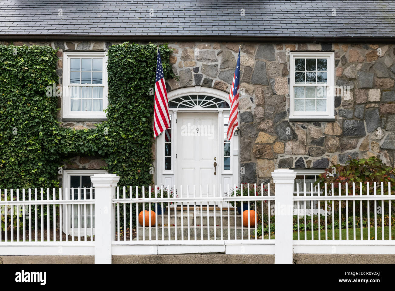 Charming home exterior, Stonington, Connecticut, USA. Stock Photo