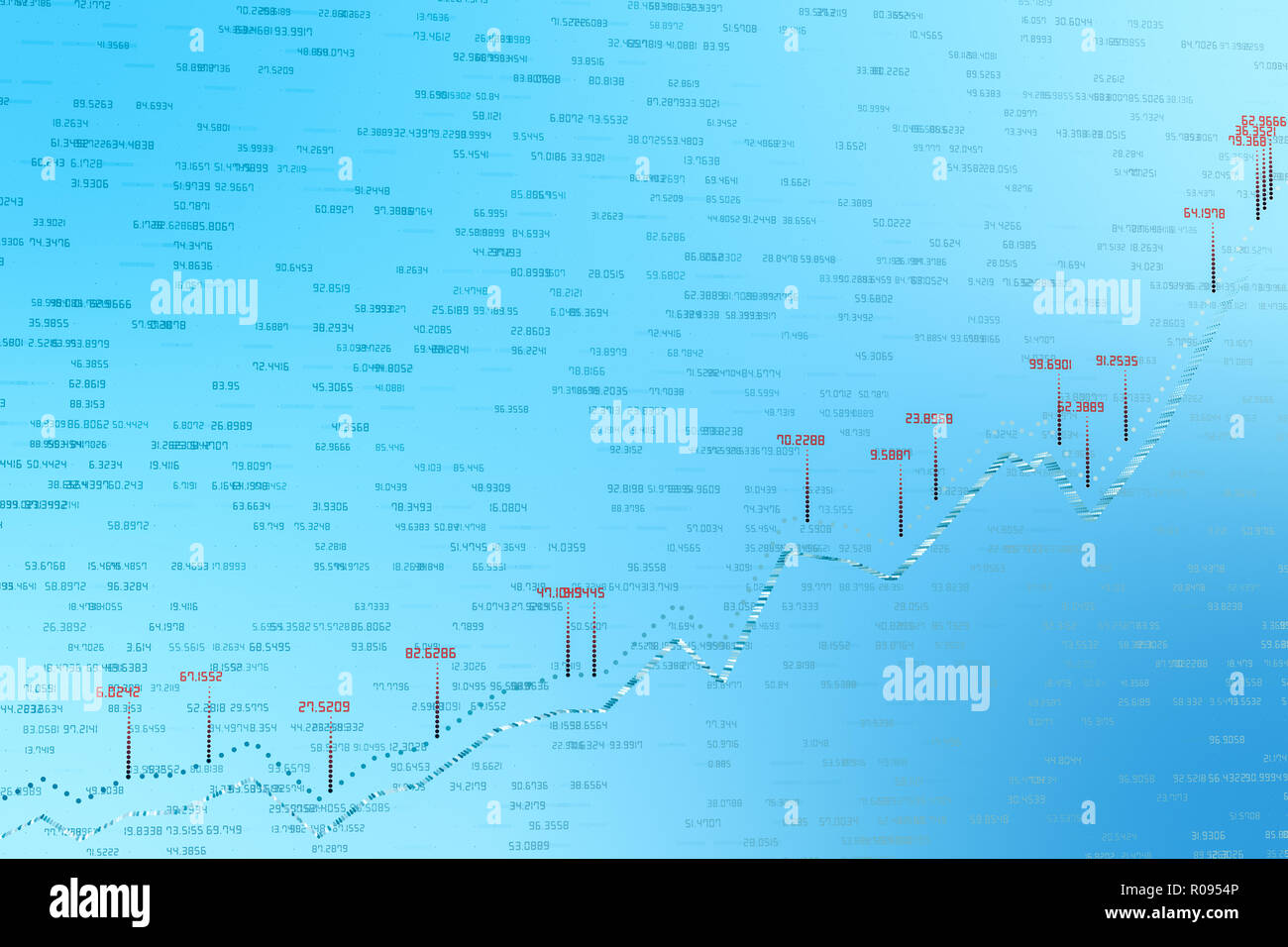 3d rendering, Stock chart with blue background Stock Photo - Alamy