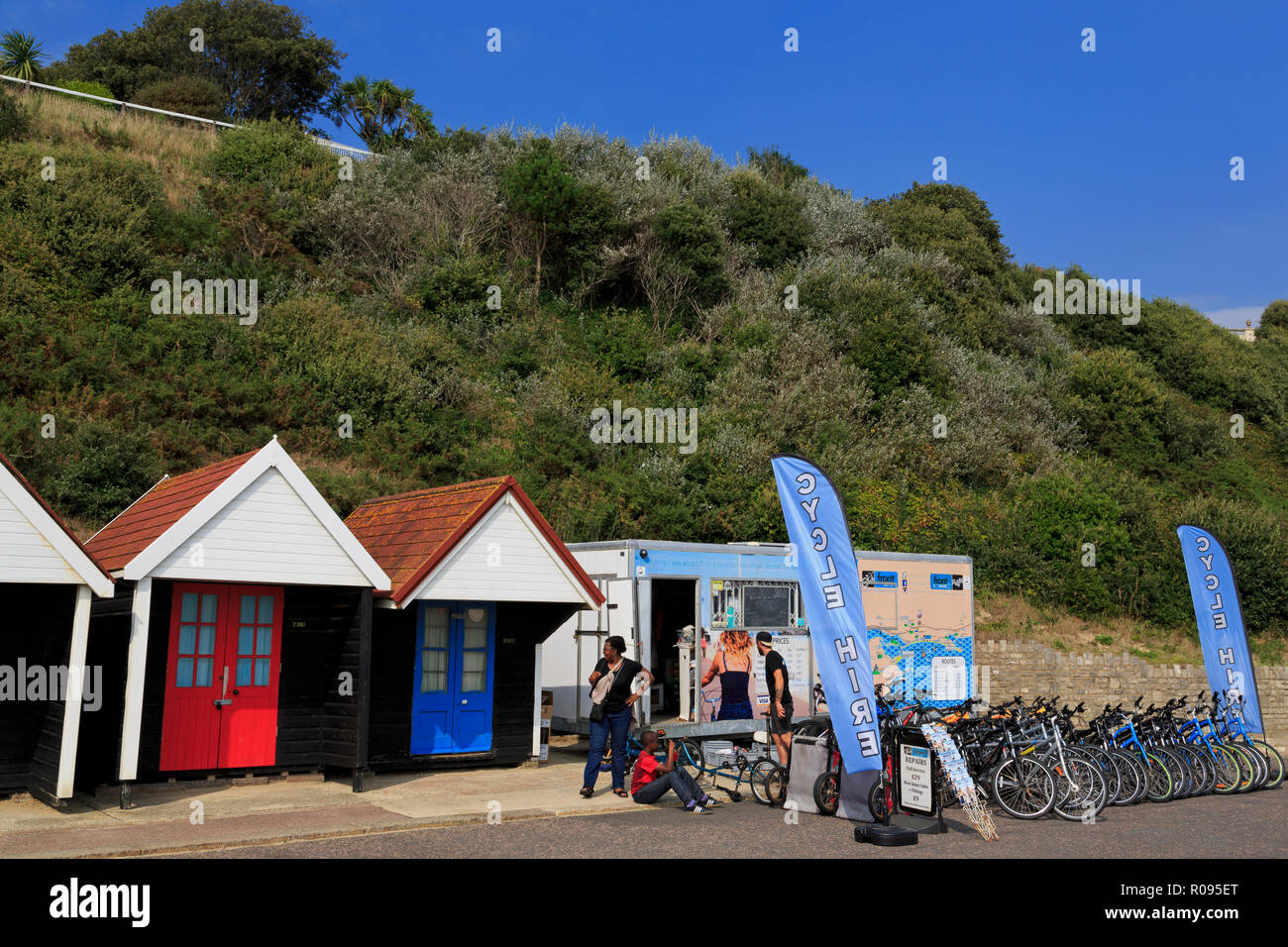Bike rental, Bournemouth Beach, Dorset, England, United Kingdom Stock
