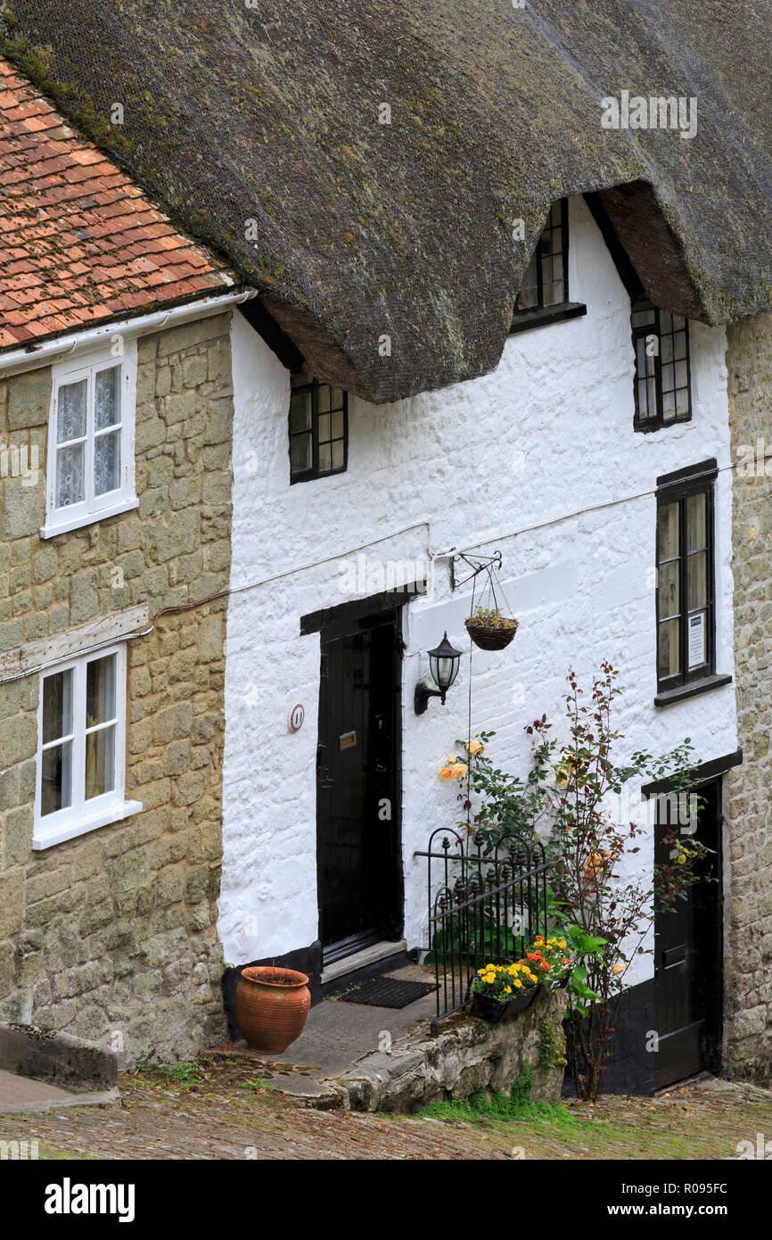 Gold Hill, Shaftesbury Town, Dorset, England, United Kingdom Stock