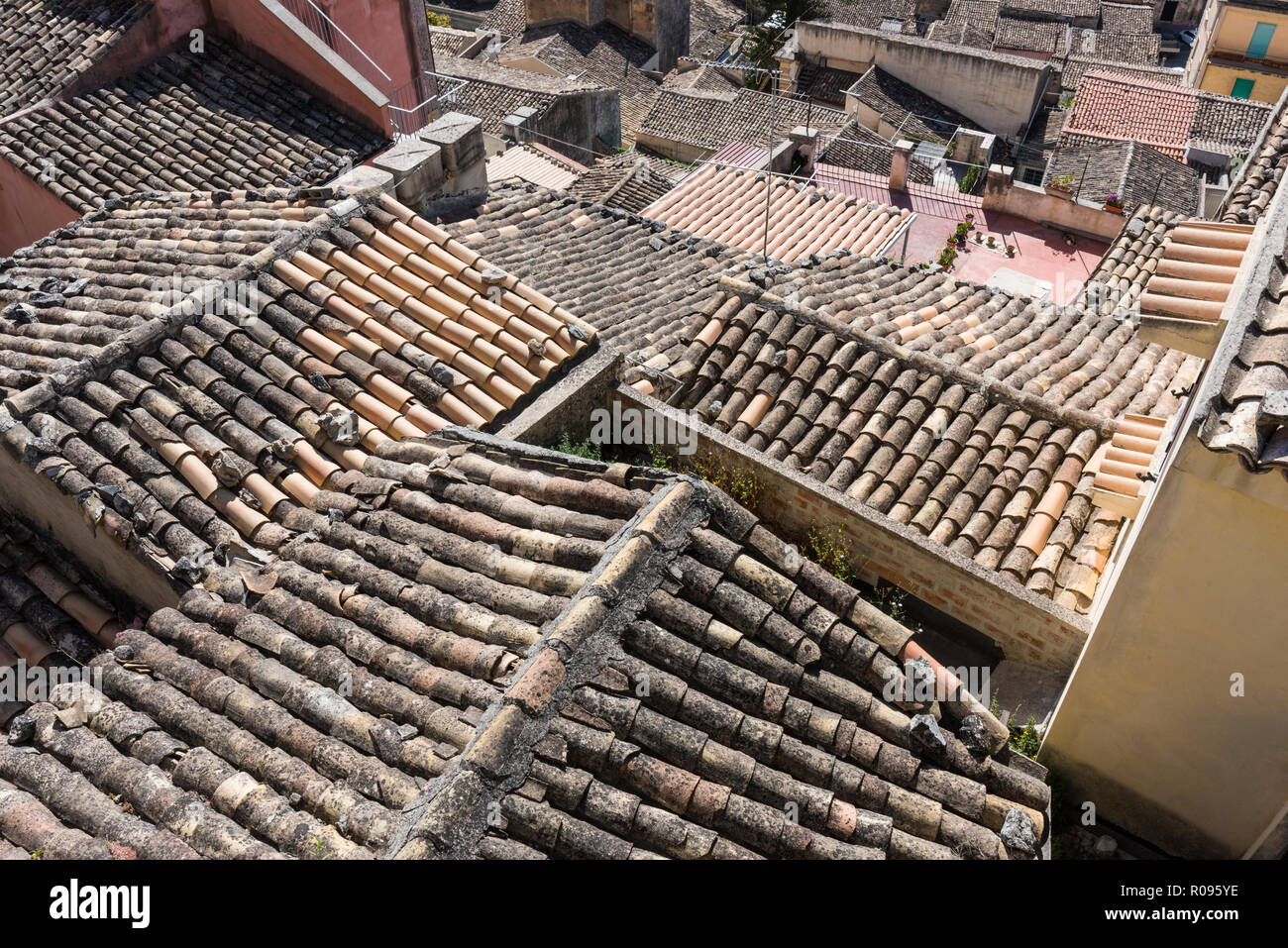 Roof Tops, Ragusa, Sicily Stock Photo
