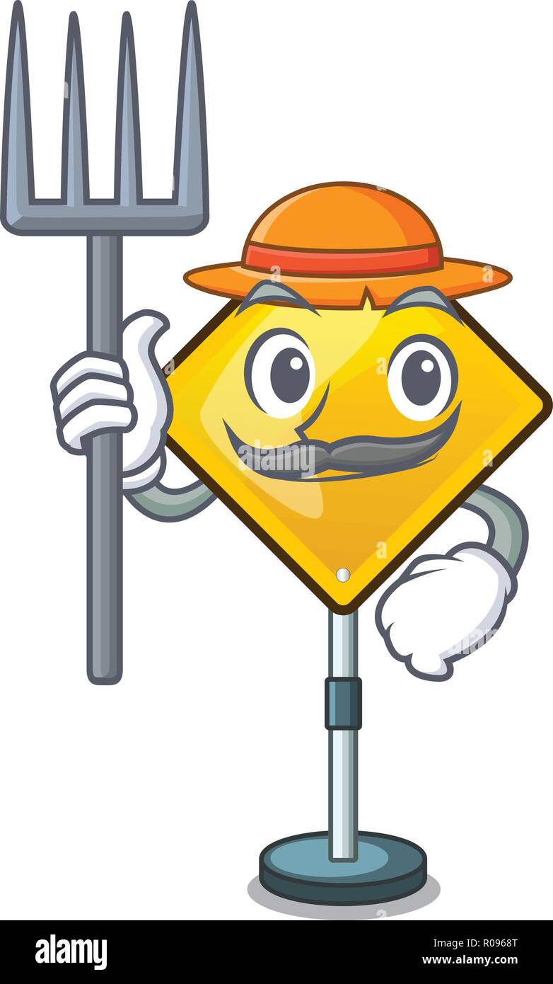 Farmer harm warning sign shaped on cartoon Stock Vector Image & Art - Alamy