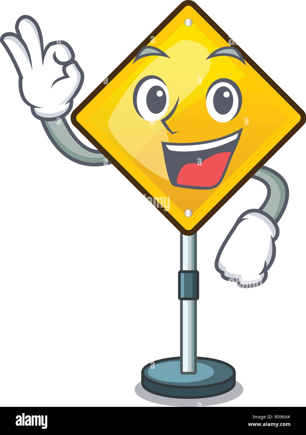 Okay warning attention sign shaped character exclamation Stock Vector