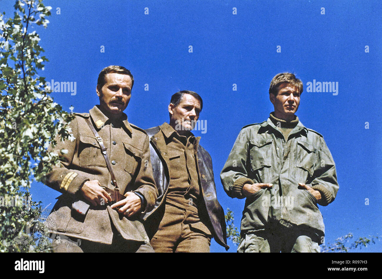 FORCE 10 FROM NAVARONE 1978 Columbia-Warner film with from left:Franco Nero, Robert Shaw, Harrison Ford Stock Photo