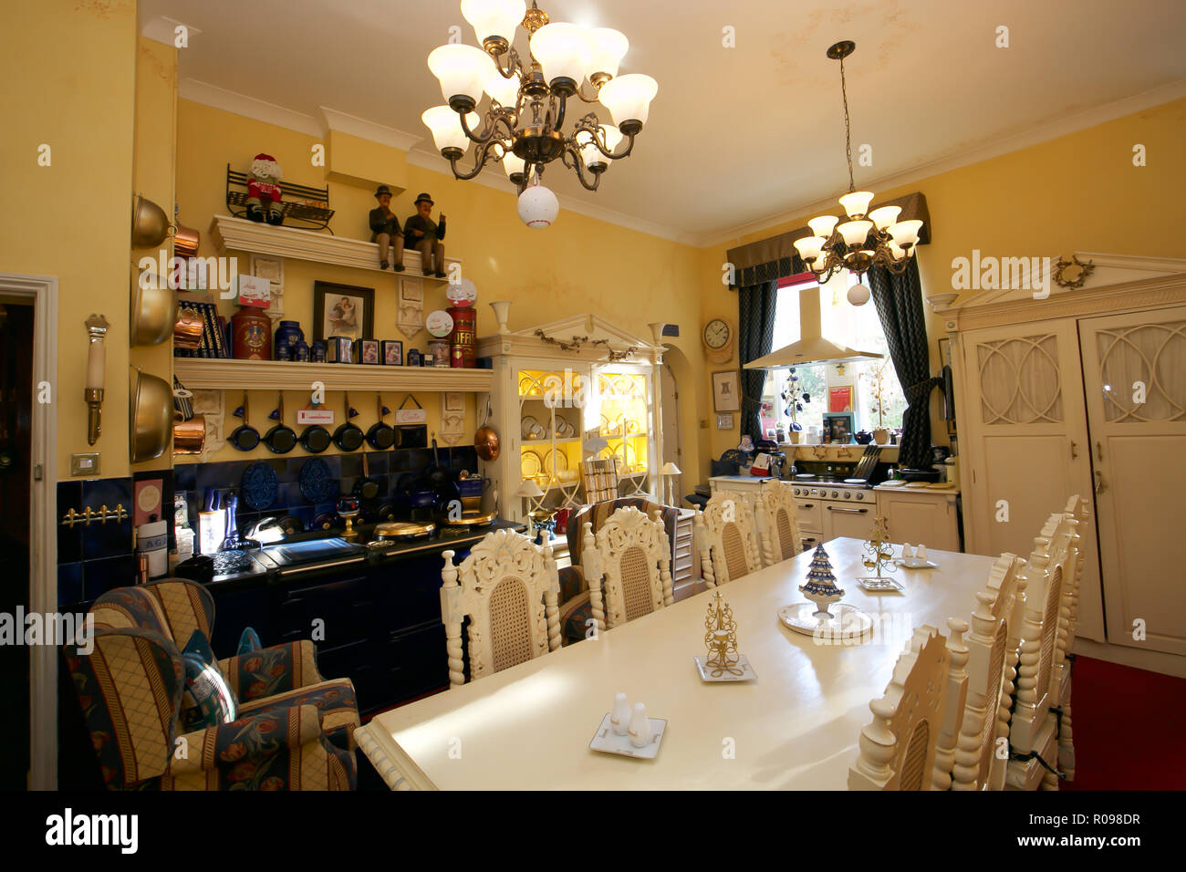 Main Kitchen in The Hall at AbbeyCwmHir Stock Photo Alamy