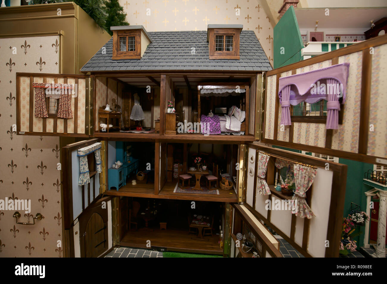 The dolls house room in The Hall at AbbeyCwmHir Stock Photo Alamy