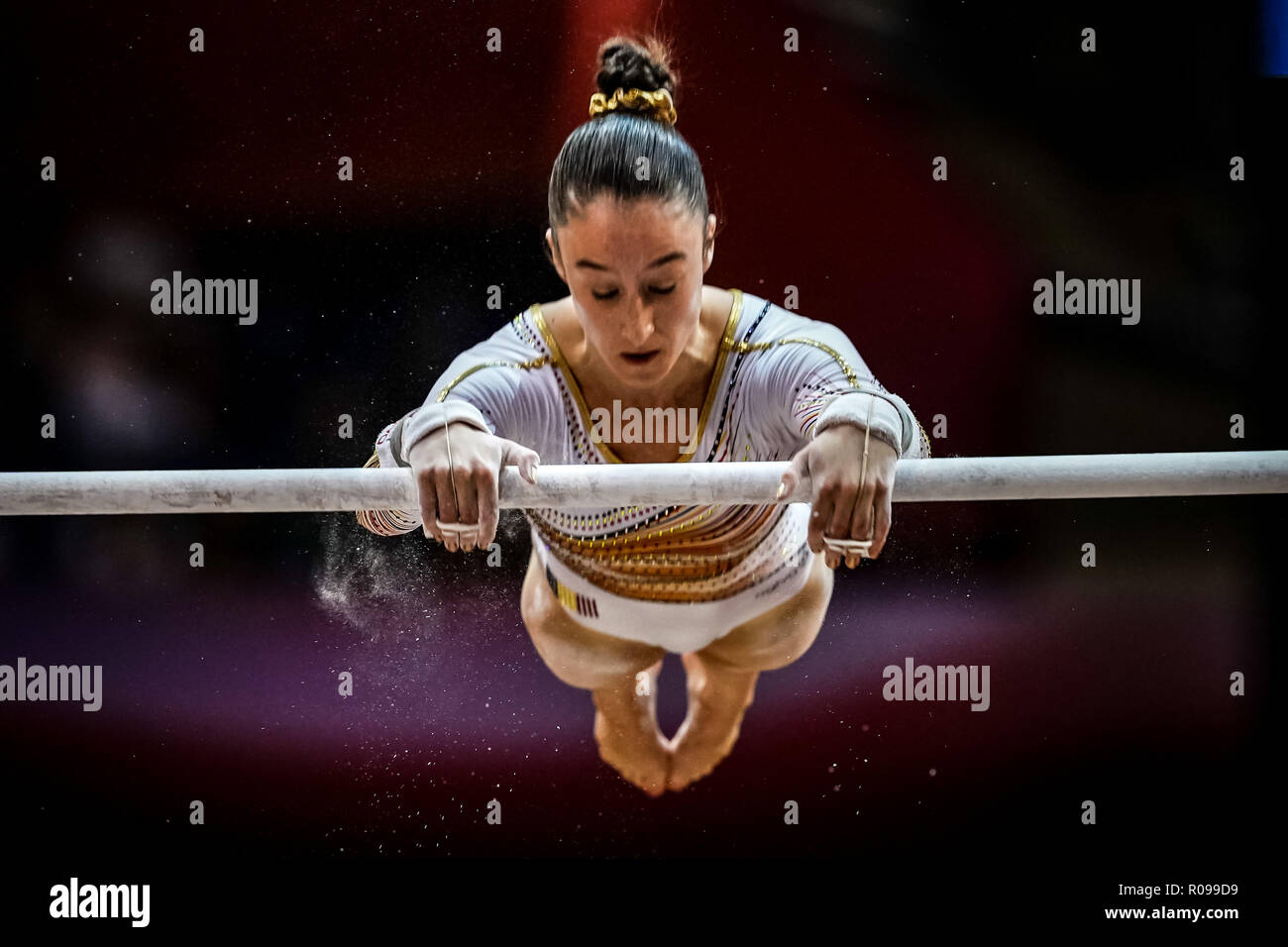 Doha Qatar November 2 2018 Nina Derwael Of Belgium During Uneven Bars For Women At The Aspire Dome In Doha Qatar Artistic Fig Gymnastics World Championships Ulrik Pedersen Csm Credit Cal Sport Media Alamy