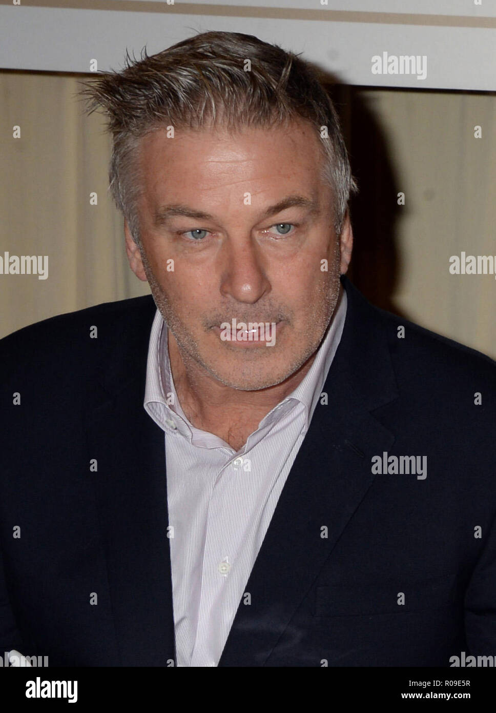 NEW YORK, NY - NOVEMBER 08: Alec Baldwin, actor and comedian, signing copies of You Cant Spell America Without Me on November 8, 2017 in New York City.   People:  Alec Baldwin Stock Photo