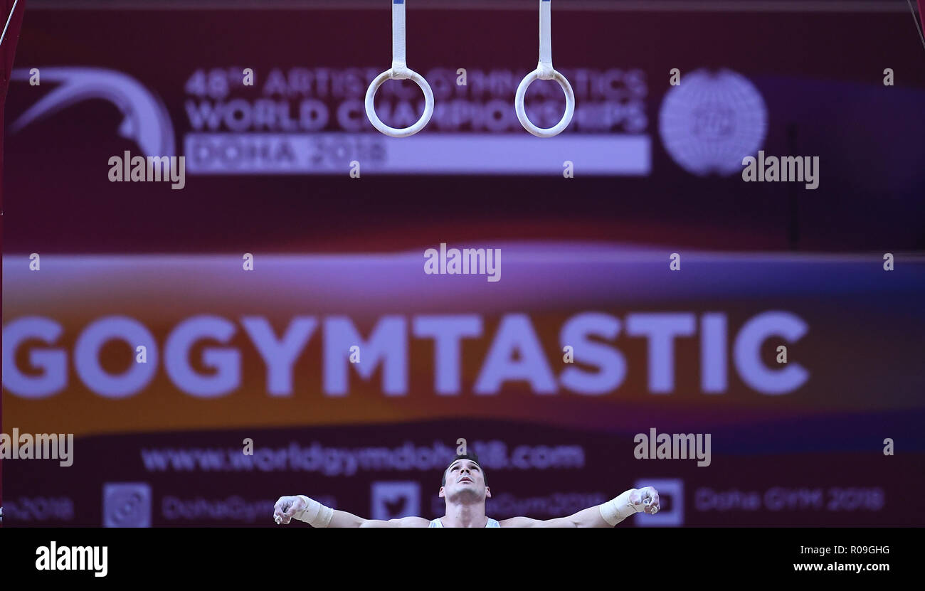 Doha, Katar. 02nd Nov, 2018. Arthur (BRA) at the rings, rings