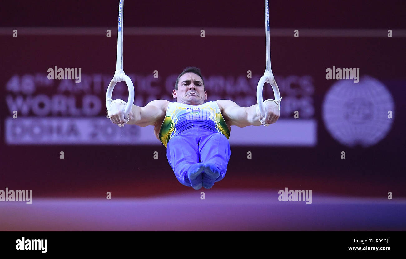 Doha, Katar. 02nd Nov, 2018. Arthur (BRA) at the rings, rings