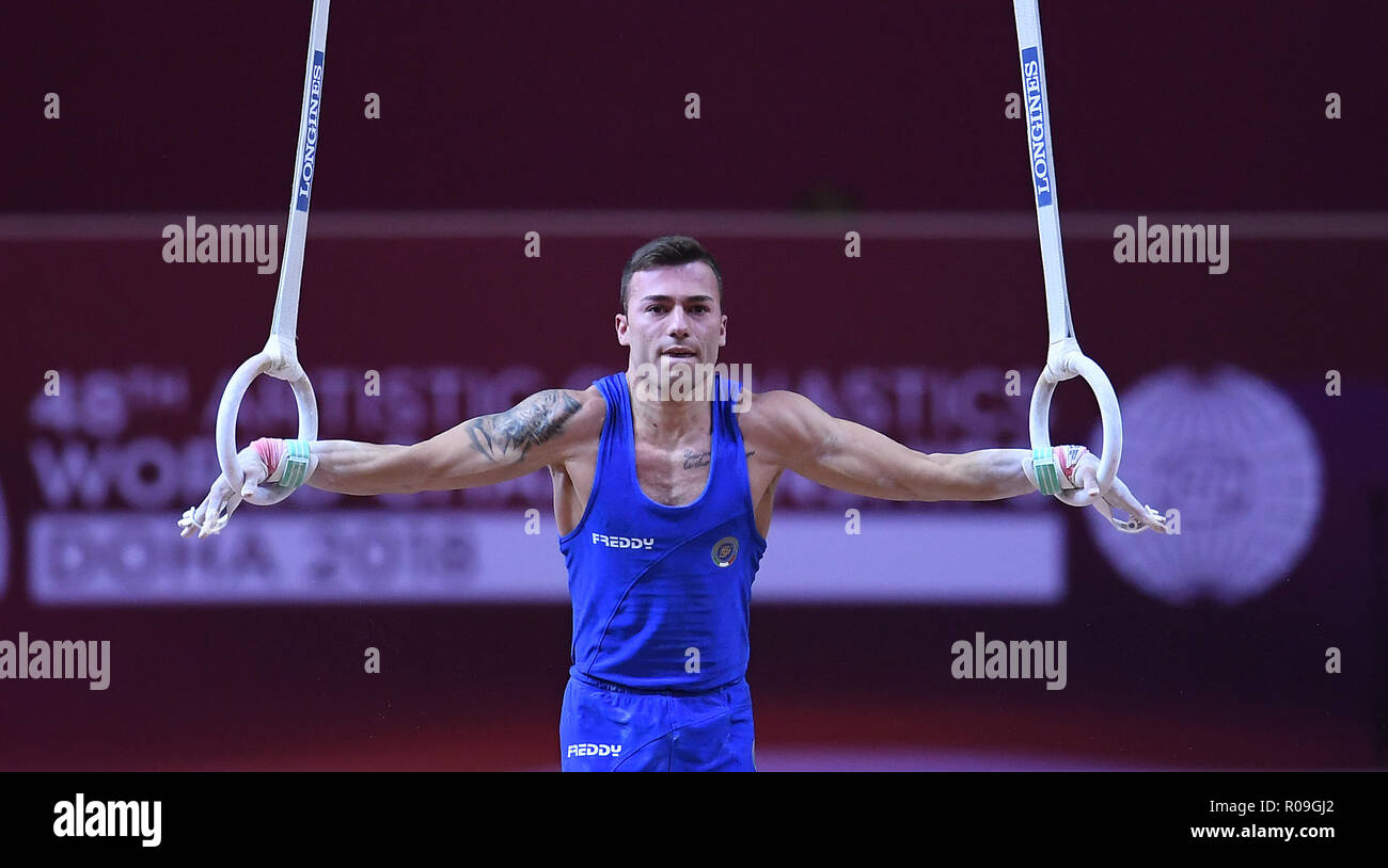 Doha, Katar. 02nd Nov, 2018. Marco Lodadio (ITA) at the rings, rings