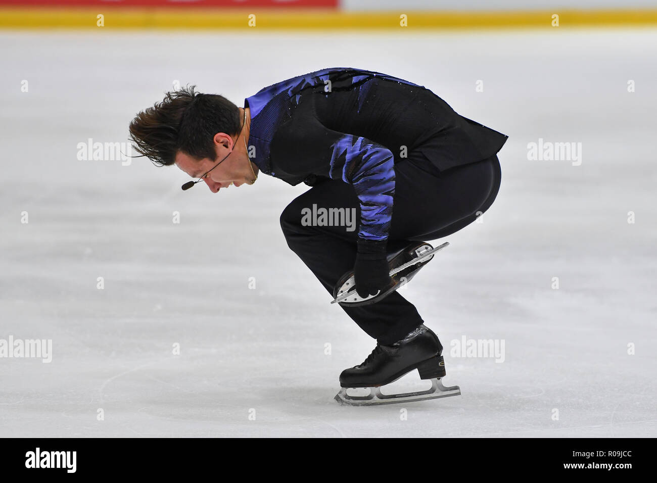 Helsinki, Finland. 03rd Nov, 2018. Alexei Bychenko (ISR) during in Men's Short Program of the ISU GP of Figure Skating Helsinki 2018 at Helsinki Ice Hall (Helsingin Jaahalli) on Saturday, 03 November 2018. HELSINKI . (Editorial use only, license required for commercial use. No use in betting, games or a single club/league/player publications.) Credit: Taka Wu/Alamy Live News Stock Photo