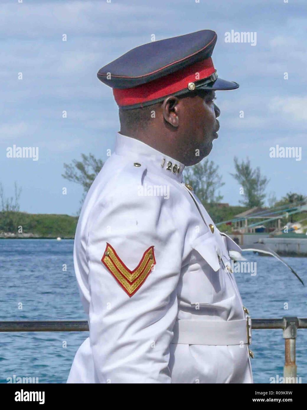 Nassau, New Providence, Bahamas. 16th Jan, 2009. An officer of the