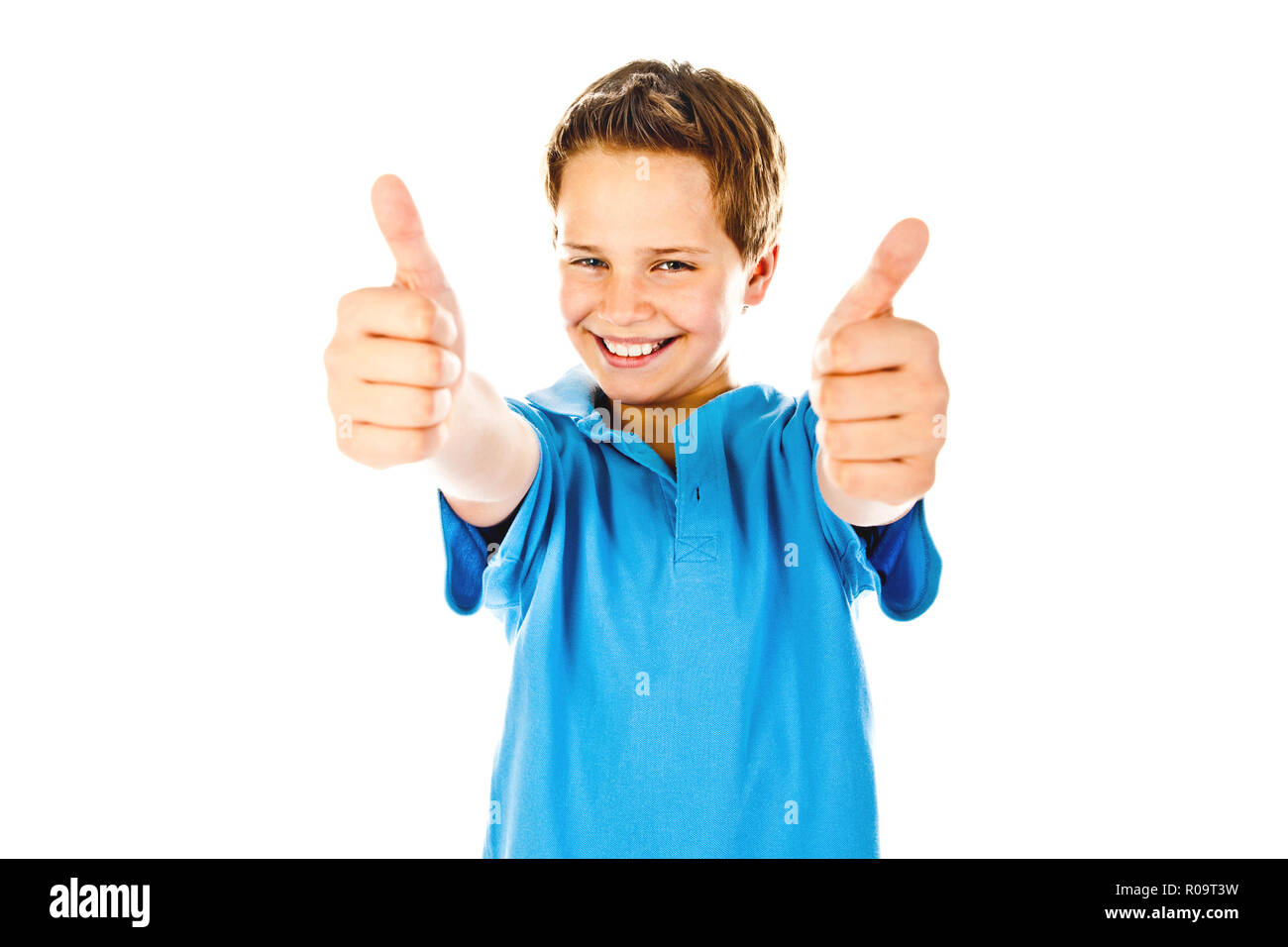 little boy giving a thumbs up Stock Photo - Alamy