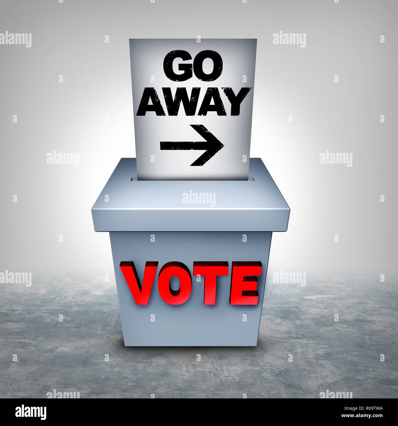 Voter suppression and vote disenfranchisement to influence the outcome of an election as a revocation of the right for voting access and laws. Stock Photo