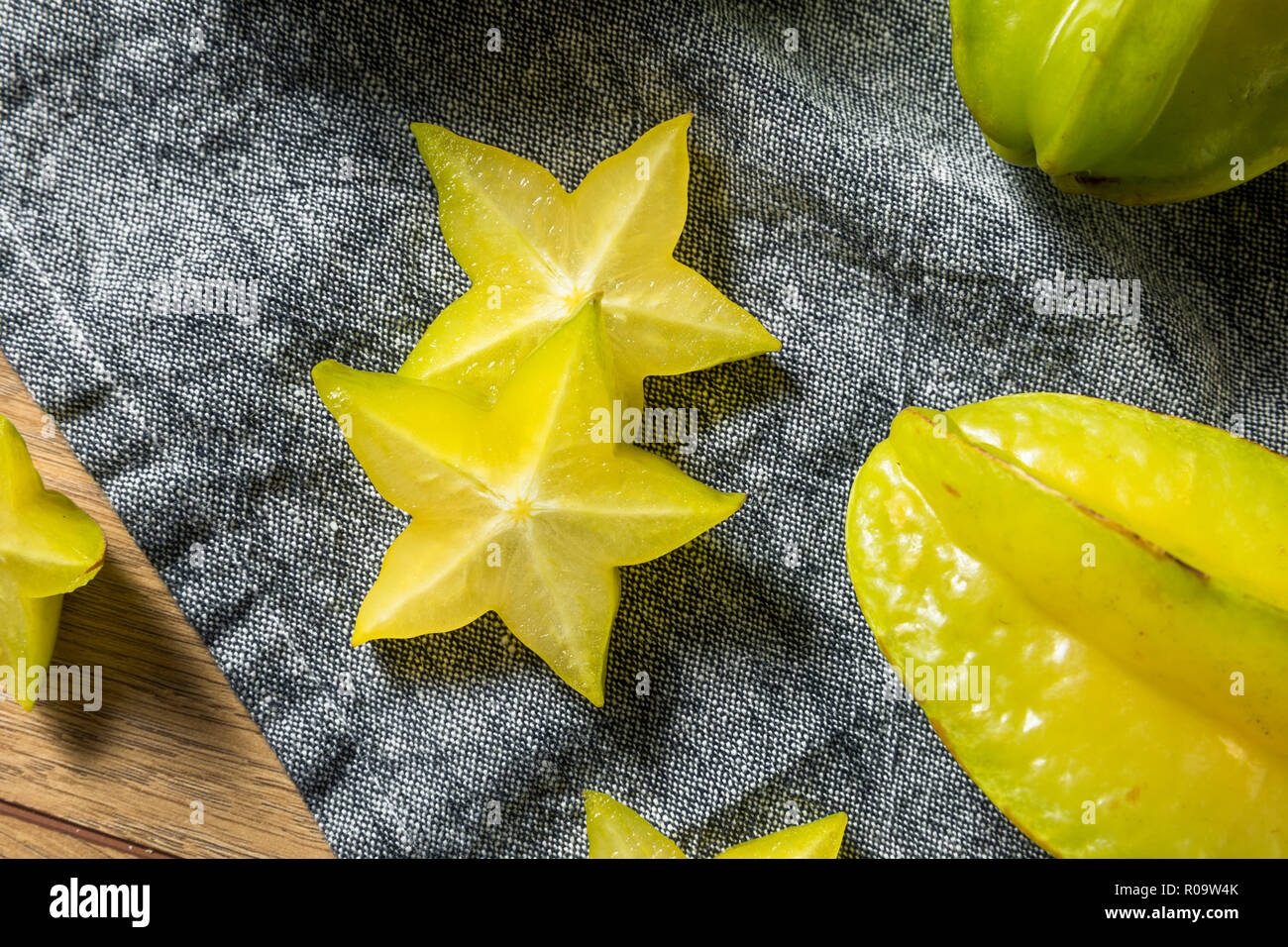 Healthy Raw Yellow Starfruit Ready to Eat Stock Photo